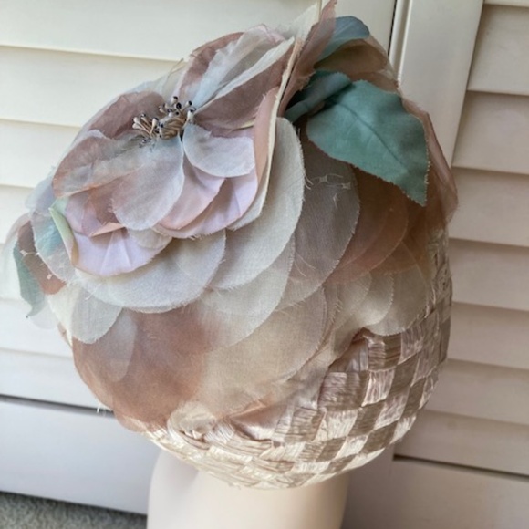 1950's Evelyn Varon Exclusive Straw Pill Box Hat - Picture 11 of 13